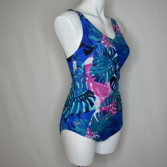 Speedo Tropical Palm Print One Piece Swimsuit New NWT Women's 12 - Picture 4 of 9